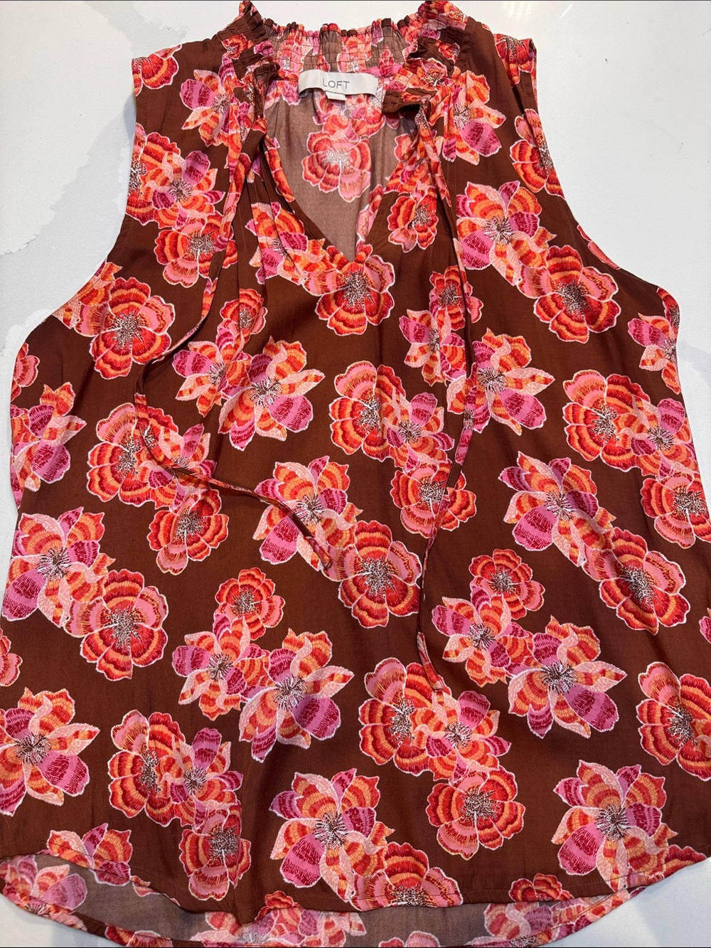 Sleeveless Floral Blouse
